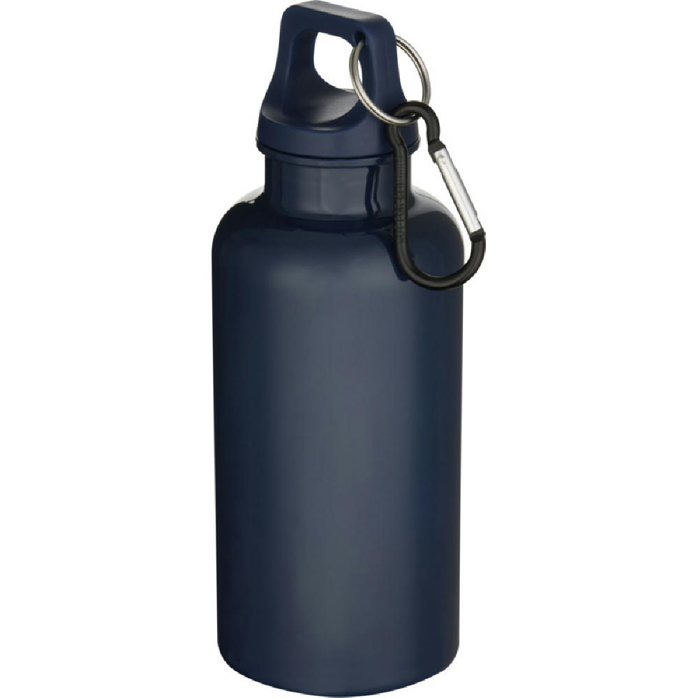 Botella de 400 ml de color liso de plástico reciclado con certificado RCS y mosquetón Oregon 