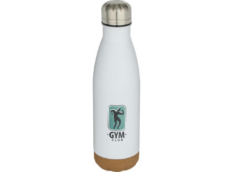 Botella de 500 ml de acero inoxidable con aislamiento y doble pared con detalles de corcho Cove