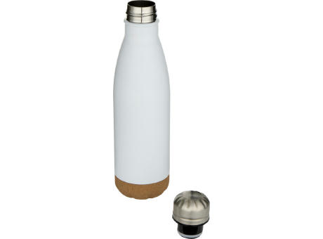 Botella de 500 ml de acero inoxidable con aislamiento y doble pared con detalles de corcho Cove
