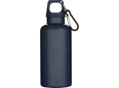 Botella de 400 ml de color liso de plástico reciclado con certificado RCS y mosquetón Oregon 
