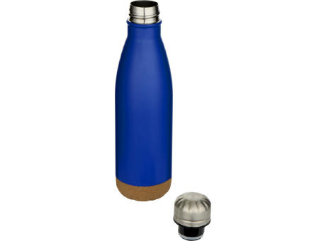 Botella de 500 ml de acero inoxidable con aislamiento y doble pared con detalles de corcho Cove