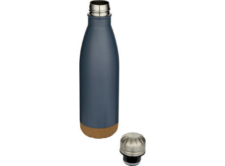 Botella de 500 ml de acero inoxidable con aislamiento y doble pared con detalles de corcho Cove