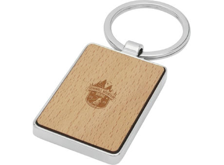 Llavero rectangular de madera de haya 