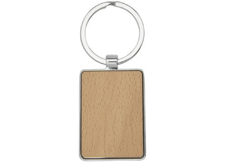 Llavero rectangular de madera de haya 
