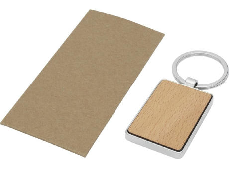 Llavero rectangular de madera de haya 
