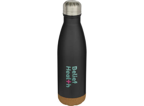 Botella de 500 ml de acero inoxidable con aislamiento y doble pared con detalles de corcho Cove
