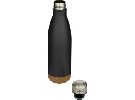 Botella de 500 ml de acero inoxidable con aislamiento y doble pared con detalles de corcho Cove