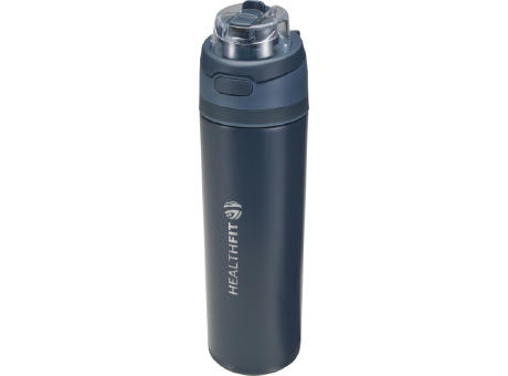 Botella de agua Theron de 800 ml de acero inoxidable de pared simple reciclado (RCS), con tapa de doble función y pajita abat