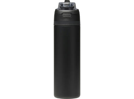 Botella de agua Theron de 800 ml de acero inoxidable de pared simple reciclado (RCS), con tapa de doble función y pajita abat