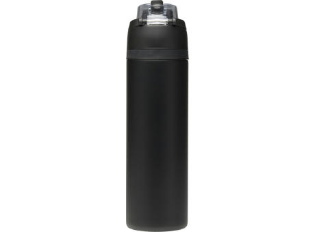 Botella de agua Theron de 800 ml de acero inoxidable de pared simple reciclado (RCS), con tapa de doble función y pajita abat