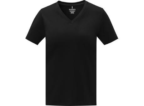 Camiseta de manga corta y cuello en V para mujer 