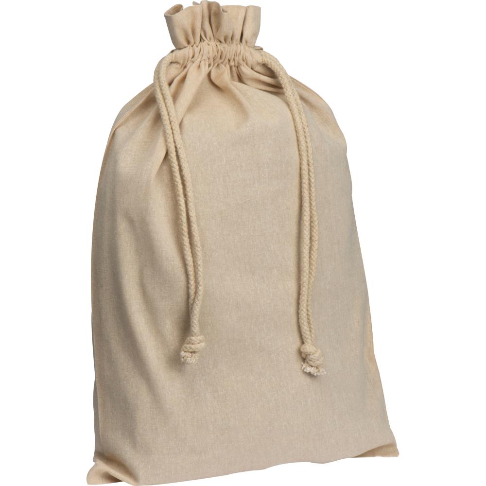 Bolsa grande con cordón hecha de algodón reciclado