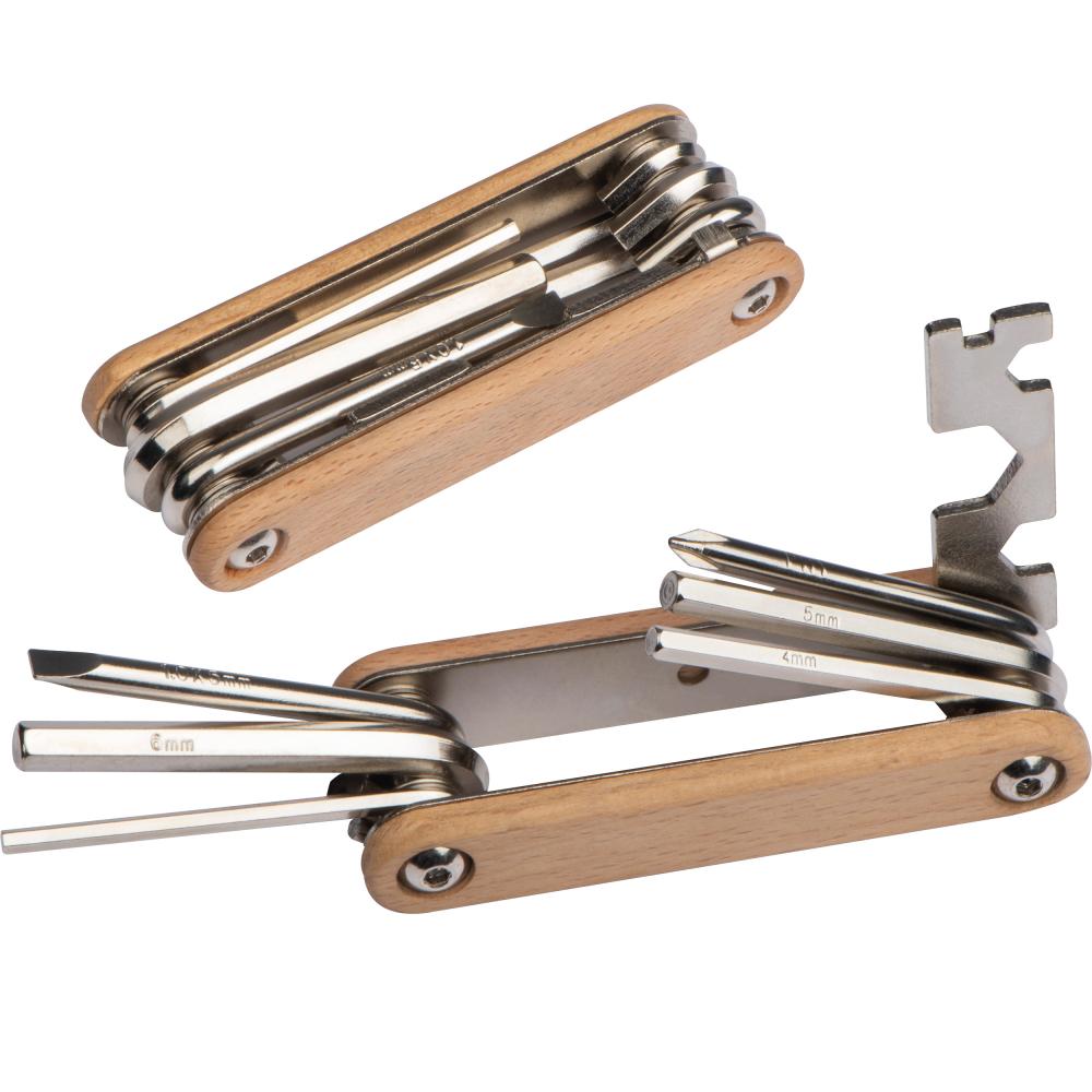 Herramienta para bicicletas en caja de madera