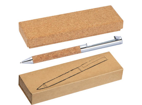 Bolígrafo de metal y corcho