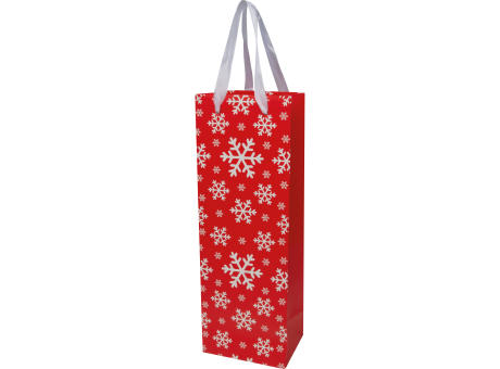 Bolsa navideña de papel para botella.