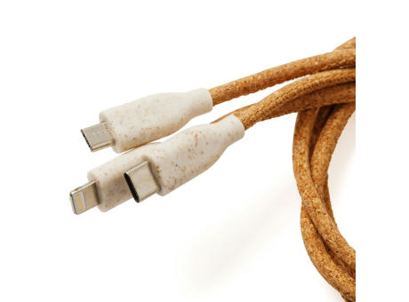 3 in 1 USB-Kabel aus Kork