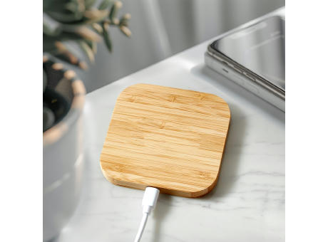 Wireless Charger Bamboo Square