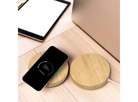 Wireless Charger Bamboo Round