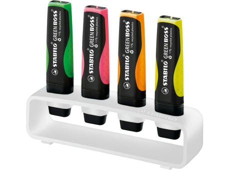 STABILO GREEN BOSS 4er Tisch-Set Leuchtmarkierer