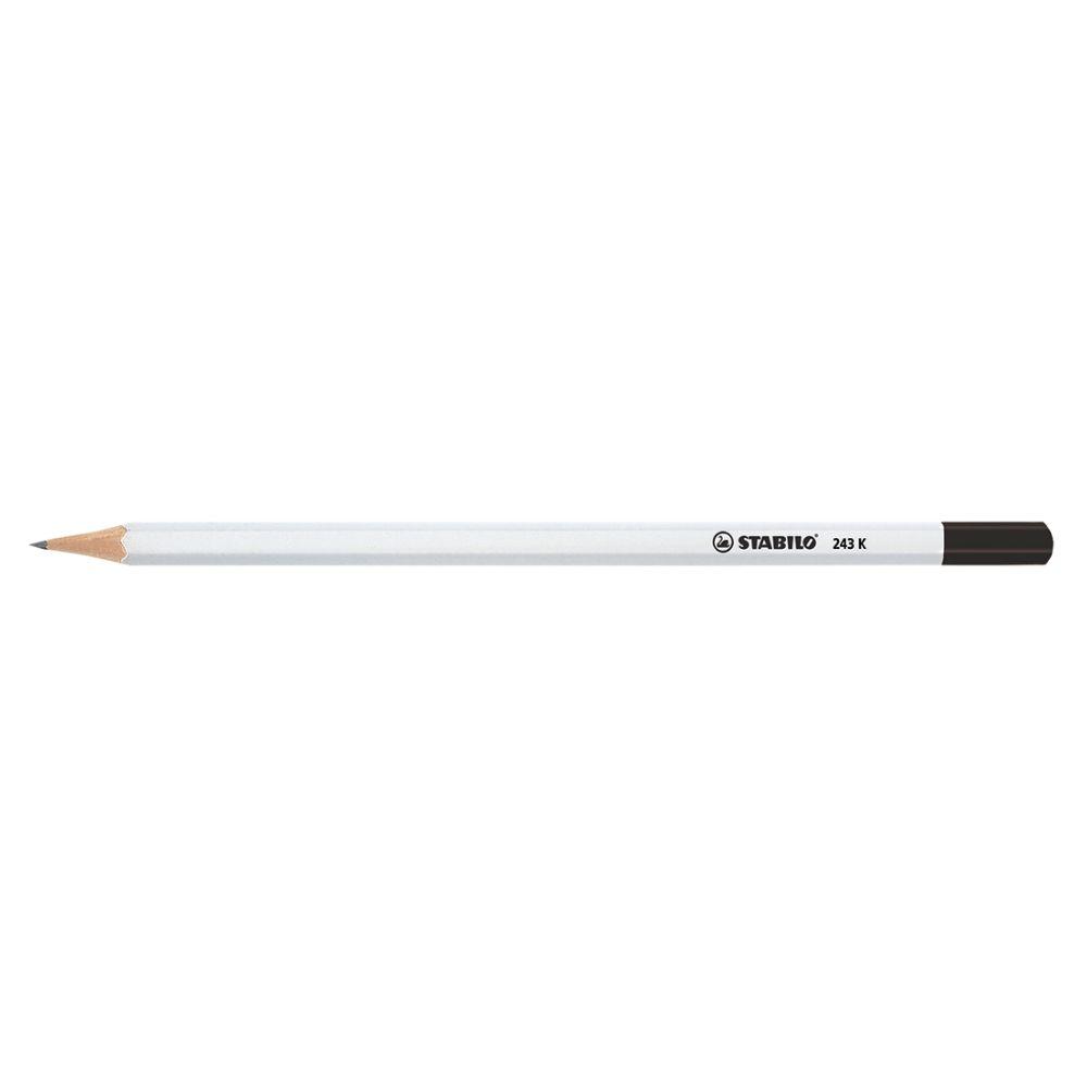 STABILO Grafitstift 6-kant weiß mit Tauchkappe