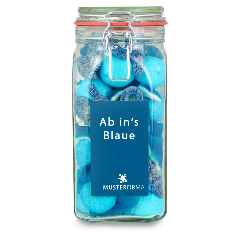 Bügelglas L blau