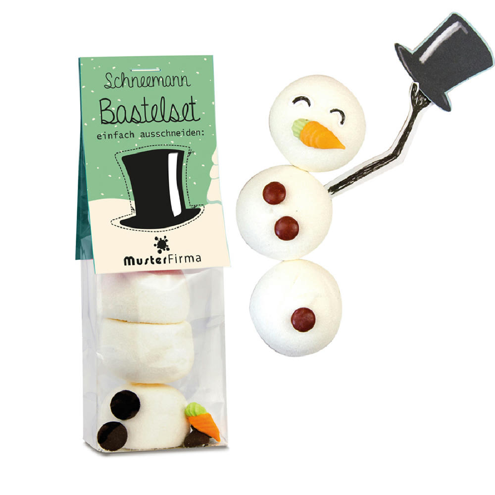 Naschbeutel Schneemann Bastelset