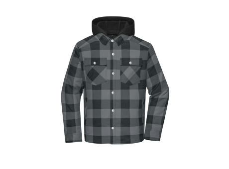 Workwear Check Shirt Jacket - Wattiertes Karohemd mit Kapuze