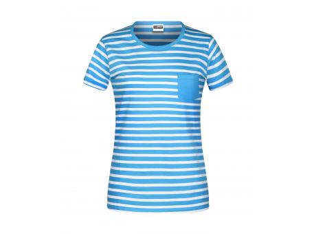 Ladies' T-Shirt Striped-T-Shirt in maritimem Look mit Brusttasche