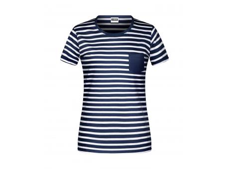 Ladies' T-Shirt Striped-T-Shirt in maritimem Look mit Brusttasche