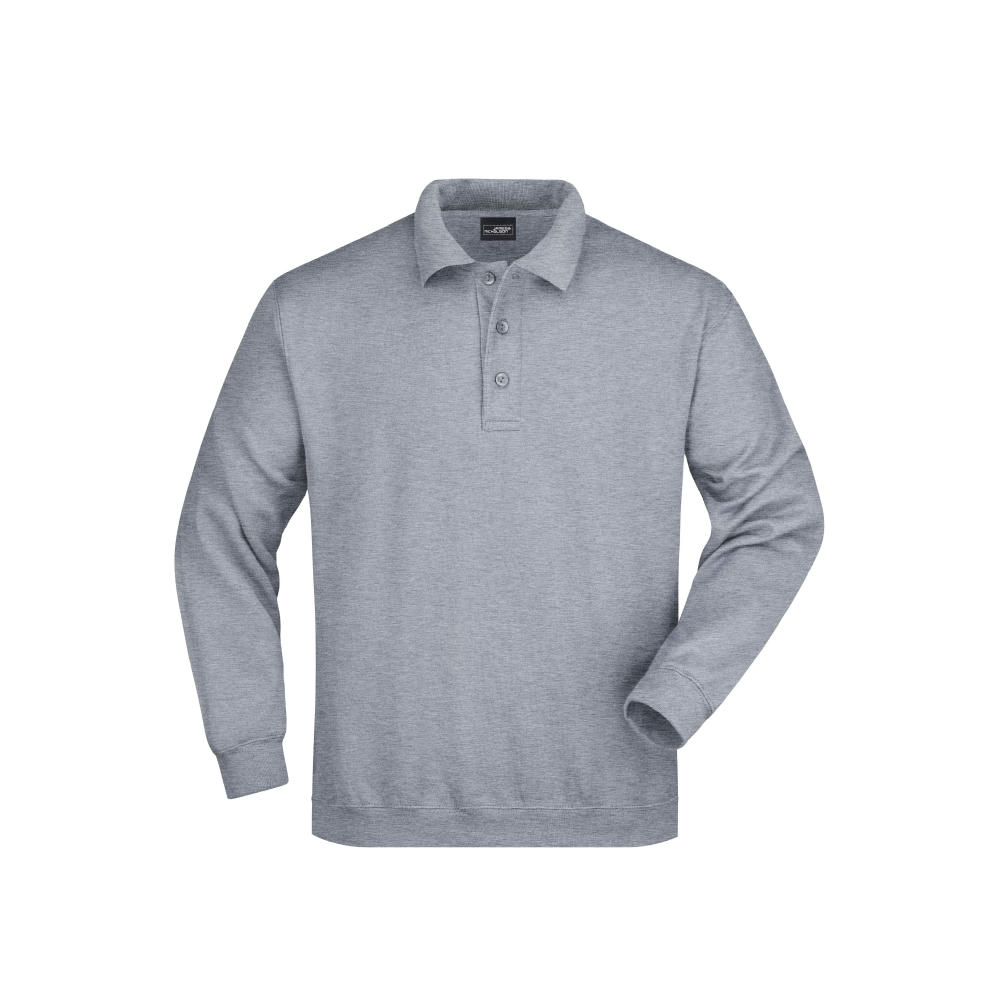 Polo-Sweat Heavy-Klassisches Komfort Polo-Sweatshirt