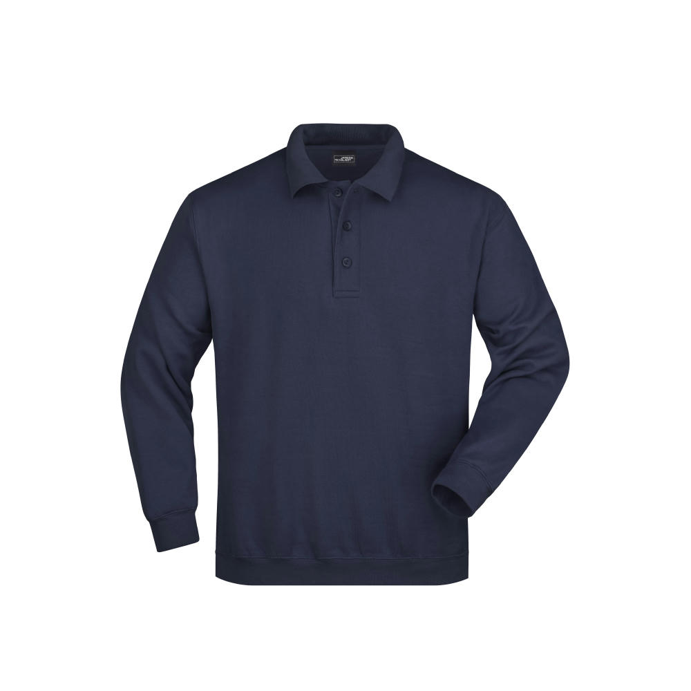 Polo-Sweat Heavy-Klassisches Komfort Polo-Sweatshirt