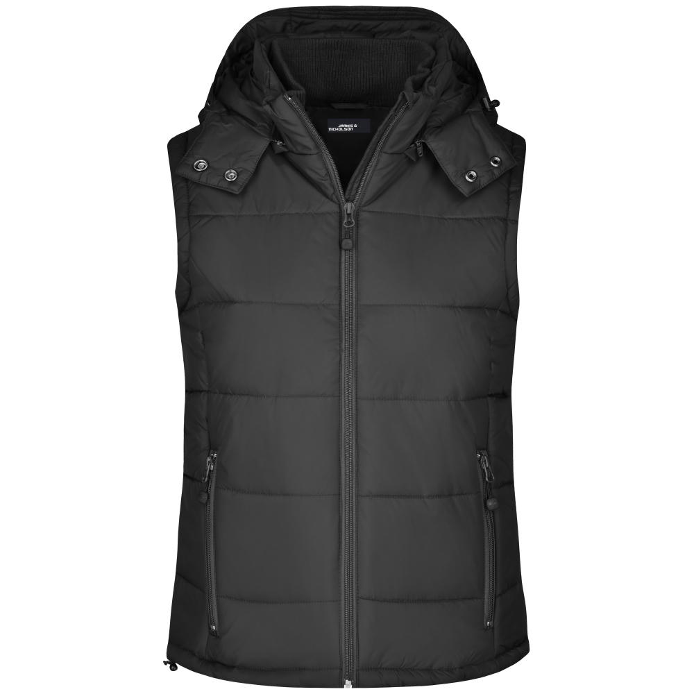 Ladies' Padded Vest-Modische Steppweste mit abnehmbarer Kapuze