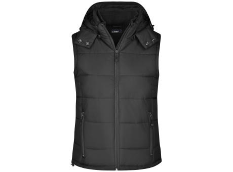 Ladies' Padded Vest-Modische Steppweste mit abnehmbarer Kapuze