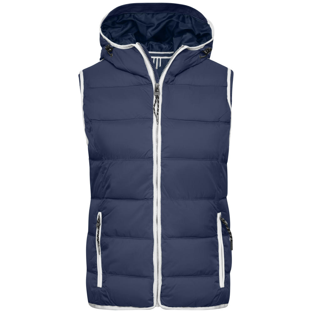 Ladies' Maritime Vest-Modische Steppweste mit angeschnittener Kapuze