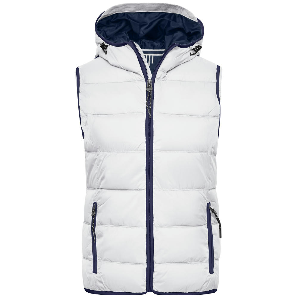 Ladies' Maritime Vest - Modische Steppweste mit angeschnittener Kapuze