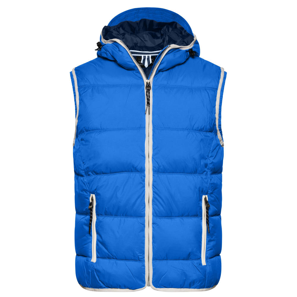 Men's Maritime Vest - Modische Steppweste mit angeschnittener Kapuze