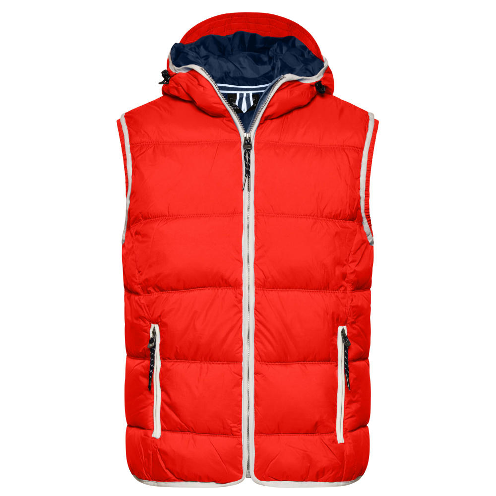 Men's Maritime Vest-Modische Steppweste mit angeschnittener Kapuze