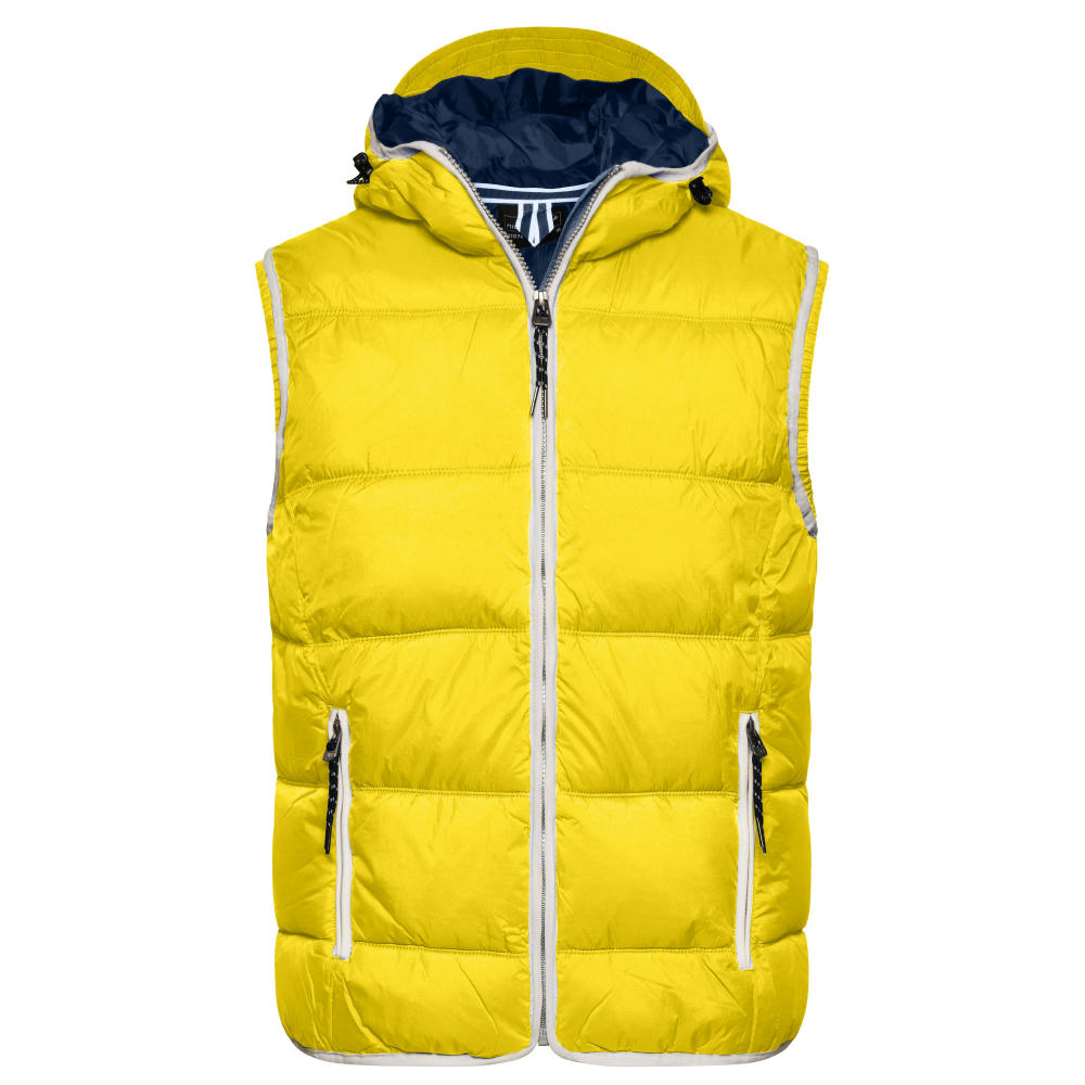 Men's Maritime Vest - Modische Steppweste mit angeschnittener Kapuze