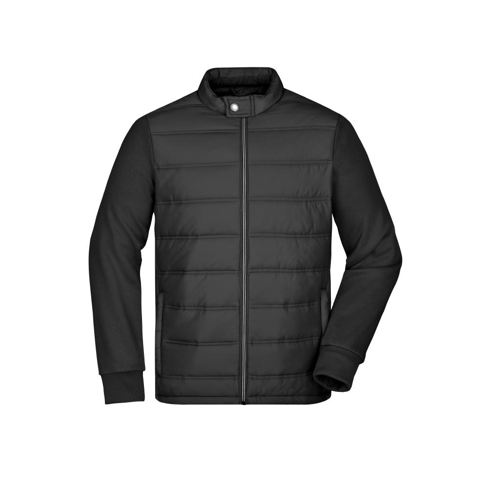 Men's Hybrid Sweat Jacket-Modische Sweatjacke in attraktivem Materialmix