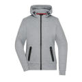 Ladies' Hooded Jacket-Kapuzenjacke mit modischen Details in Melange-Optik