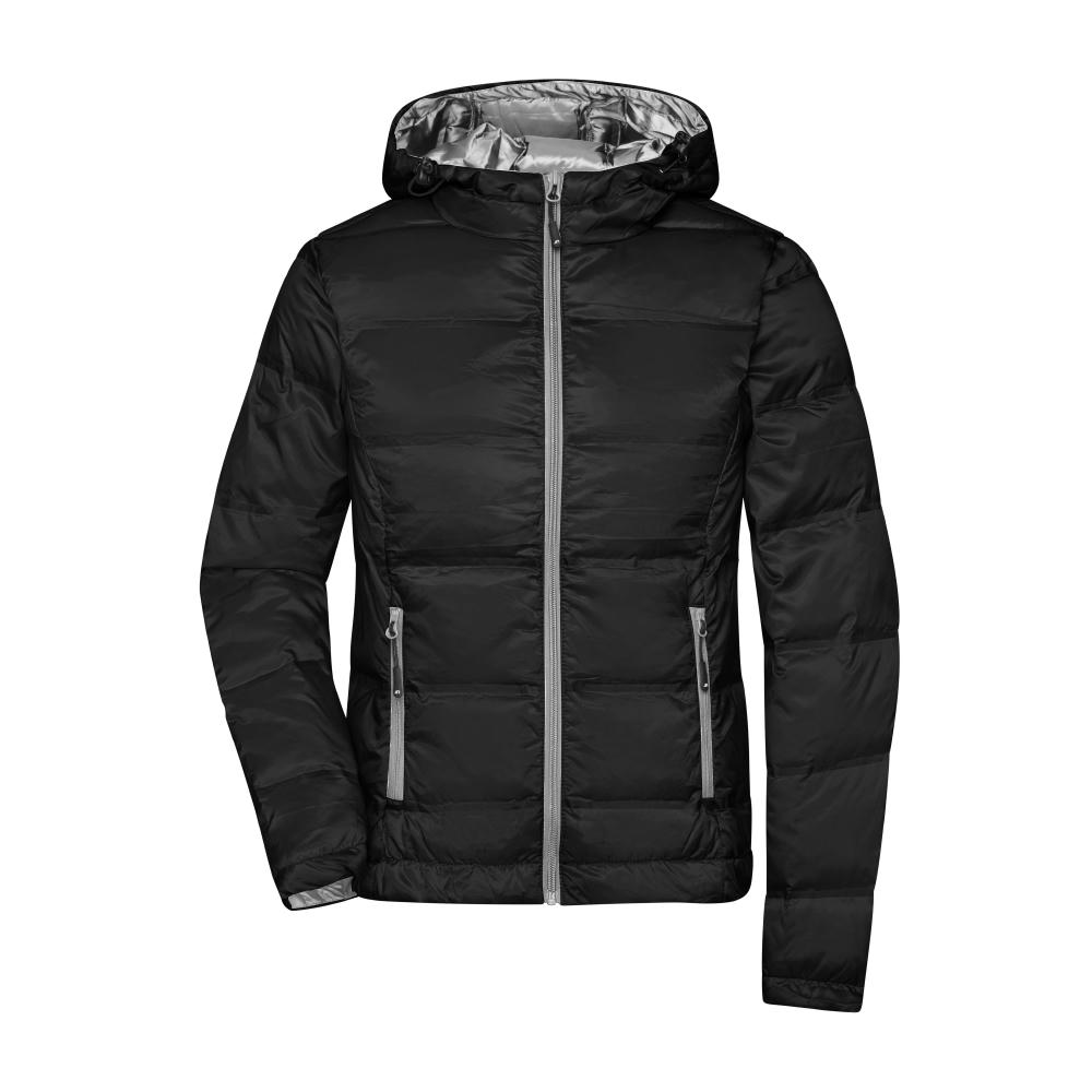 Ladies' Hooded Down Jacket-Daunenjacke mit Kapuze in neuem Design, Steppung der Jacke ist geklebt und nicht genäht