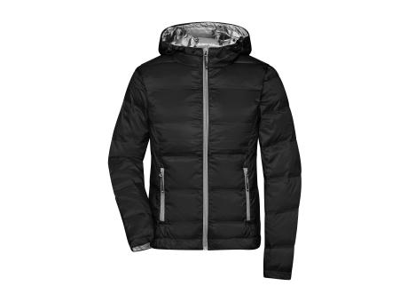 Ladies' Hooded Down Jacket-Daunenjacke mit Kapuze in neuem Design, Steppung der Jacke ist geklebt und nicht genäht