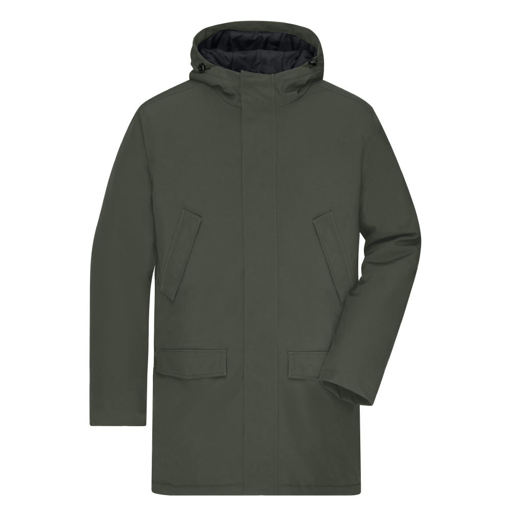 Men's Business Parka-Klassischer, wattierter Parka mit angeschnittener Kapuze