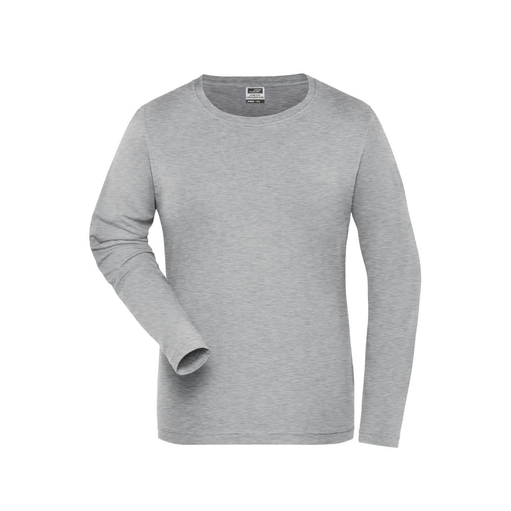 Ladies' BIO Stretch-Longsleeve Work - SOLID - - Langarm Shirt aus weichem Elastic-Single-Jersey