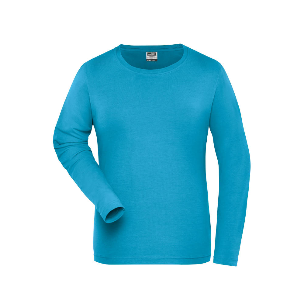 Ladies' BIO Stretch-Longsleeve Work - SOLID - - Langarm Shirt aus weichem Elastic-Single-Jersey