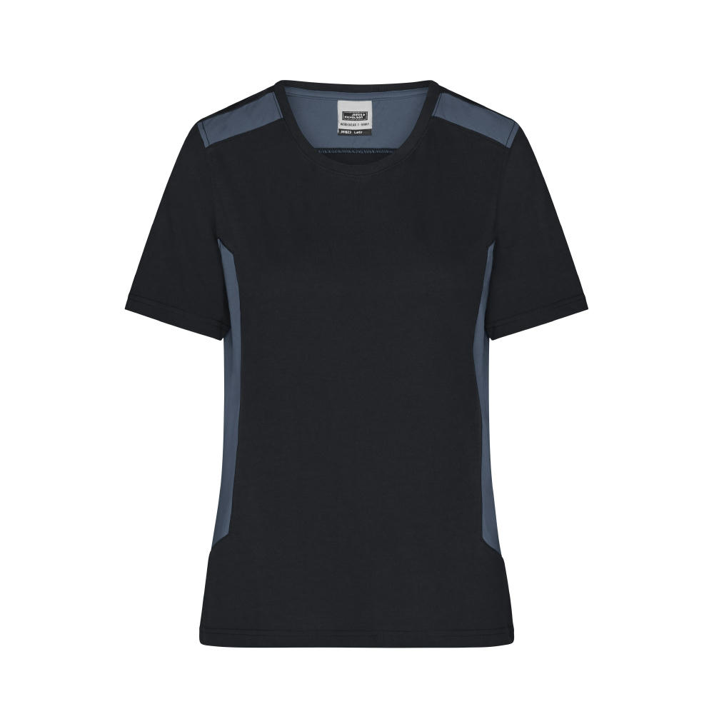 Ladies' Workwear T-Shirt - STRONG --Strapazierfähiges und pflegeleichtes T-Shirt mit Kontrasteinsätzen