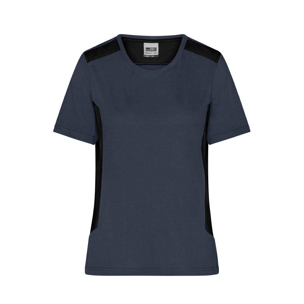 Ladies' Workwear T-Shirt - STRONG --Strapazierfähiges und pflegeleichtes T-Shirt mit Kontrasteinsätzen