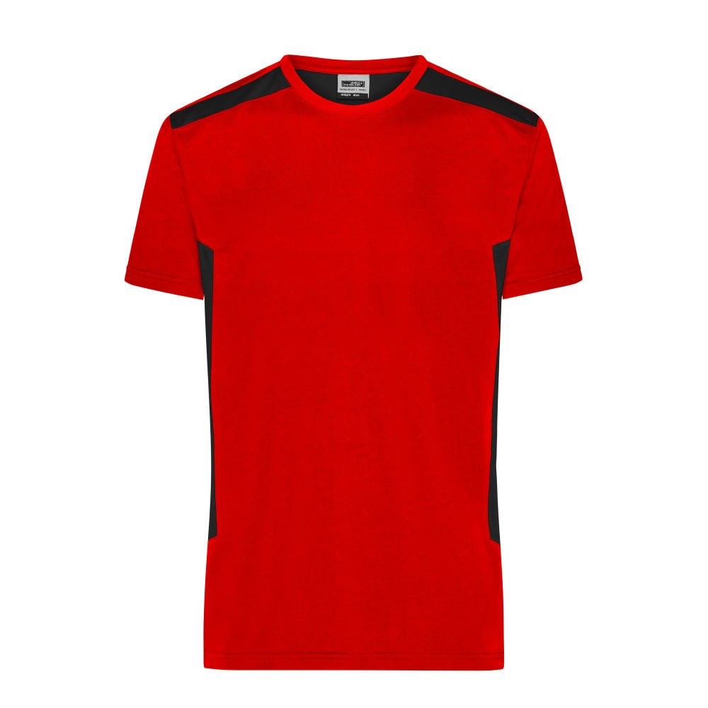 Men's Workwear T-Shirt - STRONG -   GRS & OCS Blended - Strapazierfähiges und pflegeleichtes T-Shirt mit Kontrasteinsätzen