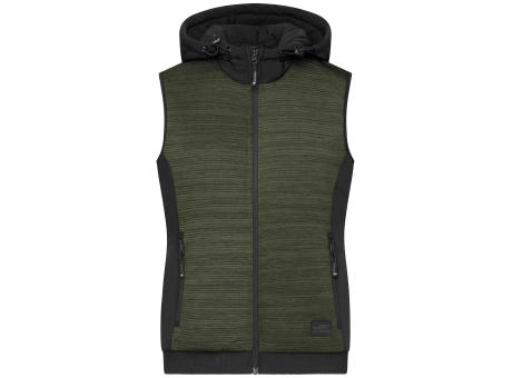 Ladies' Padded Hybrid Vest-Wattierte Strickfleece Weste im attraktiven Materialmix