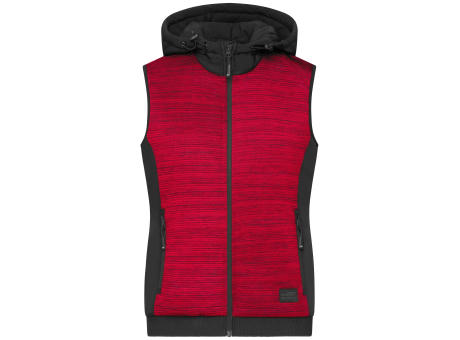 Ladies' Padded Hybrid Vest-Wattierte Strickfleece Weste im attraktiven Materialmix